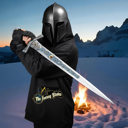 Miquellan Knight’s Sword Life - Size Replica — Elden Ring Full Metal Cosplay Prop, Hand - Forged Collectible Gift - TheFantasyBlades