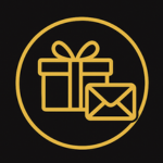 Gift box with message letter icon – decorative packaging, perfect for gifts